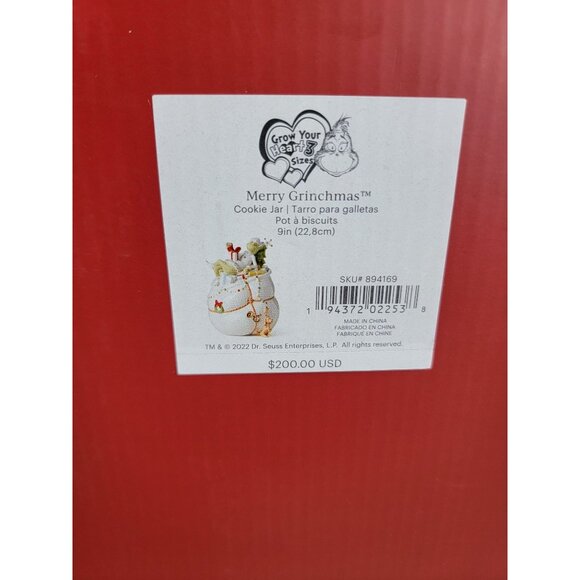 Lenox Merry Grinchmas cookie jar large NEW collectible Xmas - Picture 3 of 6